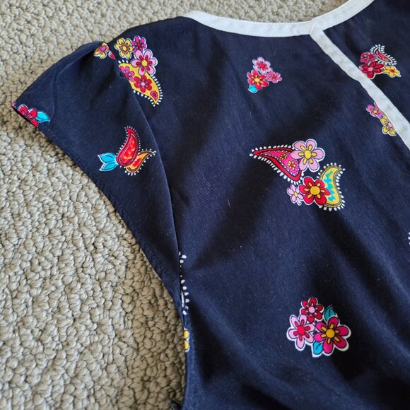 Cute Black Pin-up Wiggle Floral Dress Keyhole, Trollied Dolly, Size M - Picture 11 of 15